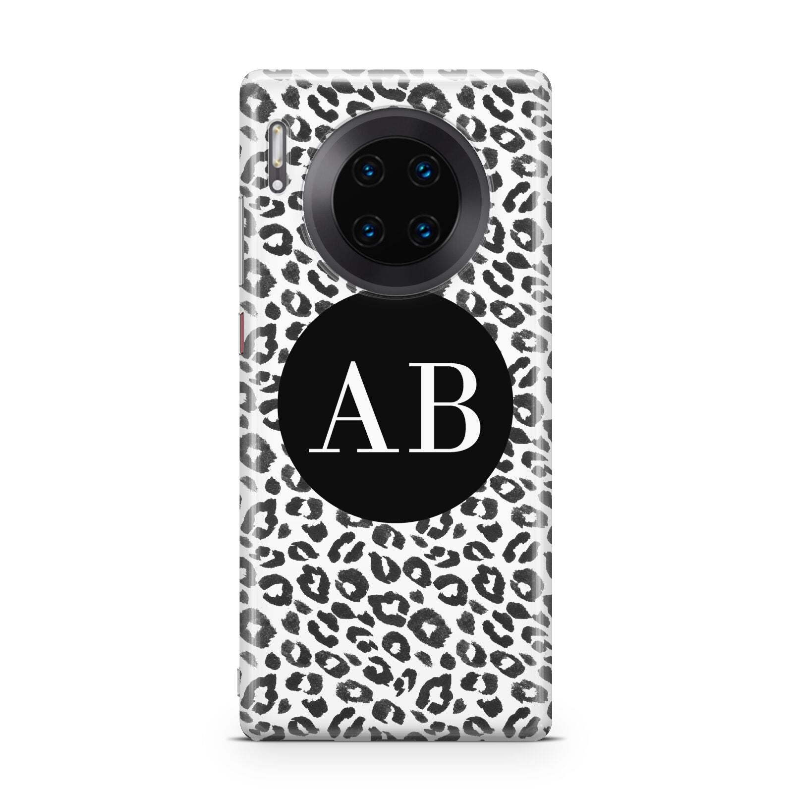 Leopard Print Black and White Huawei Mate 30 Pro Phone Case