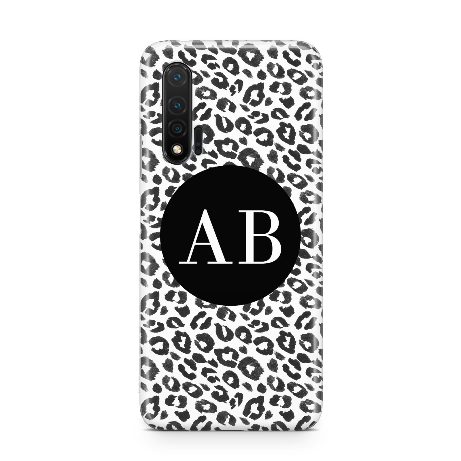 Leopard Print Black and White Huawei Nova 6 Phone Case