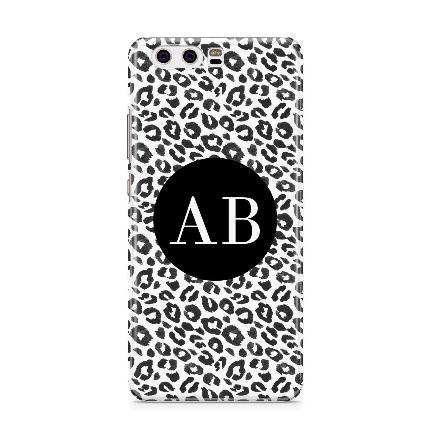 Leopard Print Black and White Huawei P10 Phone Case