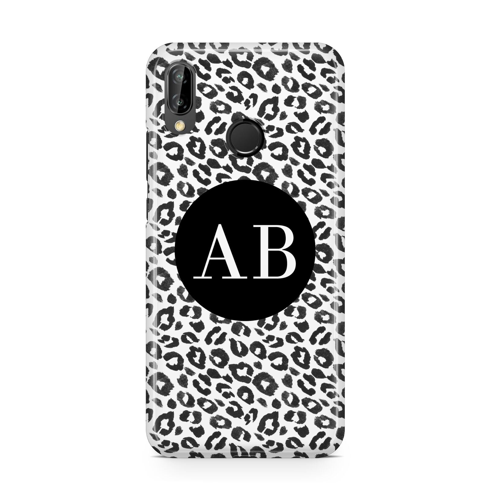 Leopard Print Black and White Huawei P20 Lite Phone Case