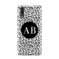 Leopard Print Black and White Huawei P20 Phone Case