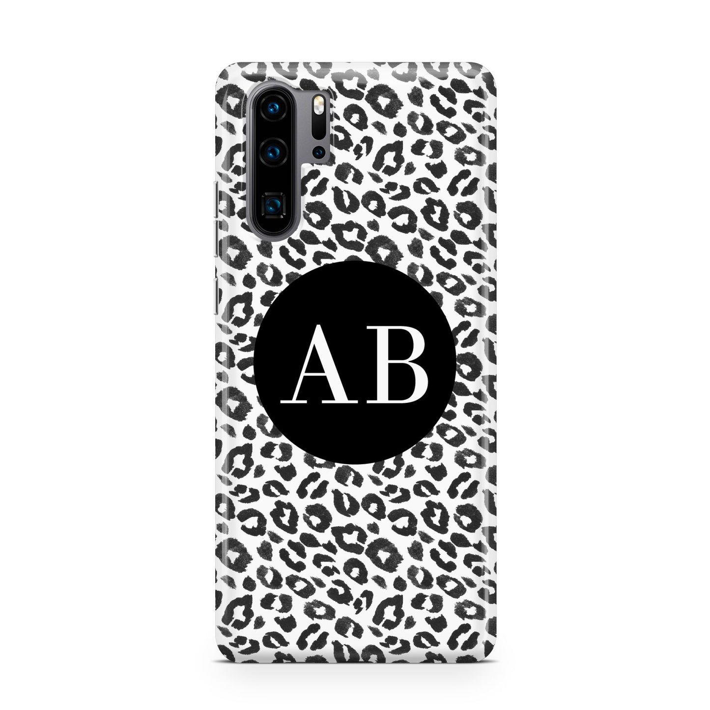 Leopard Print Black and White Huawei P30 Pro Phone Case