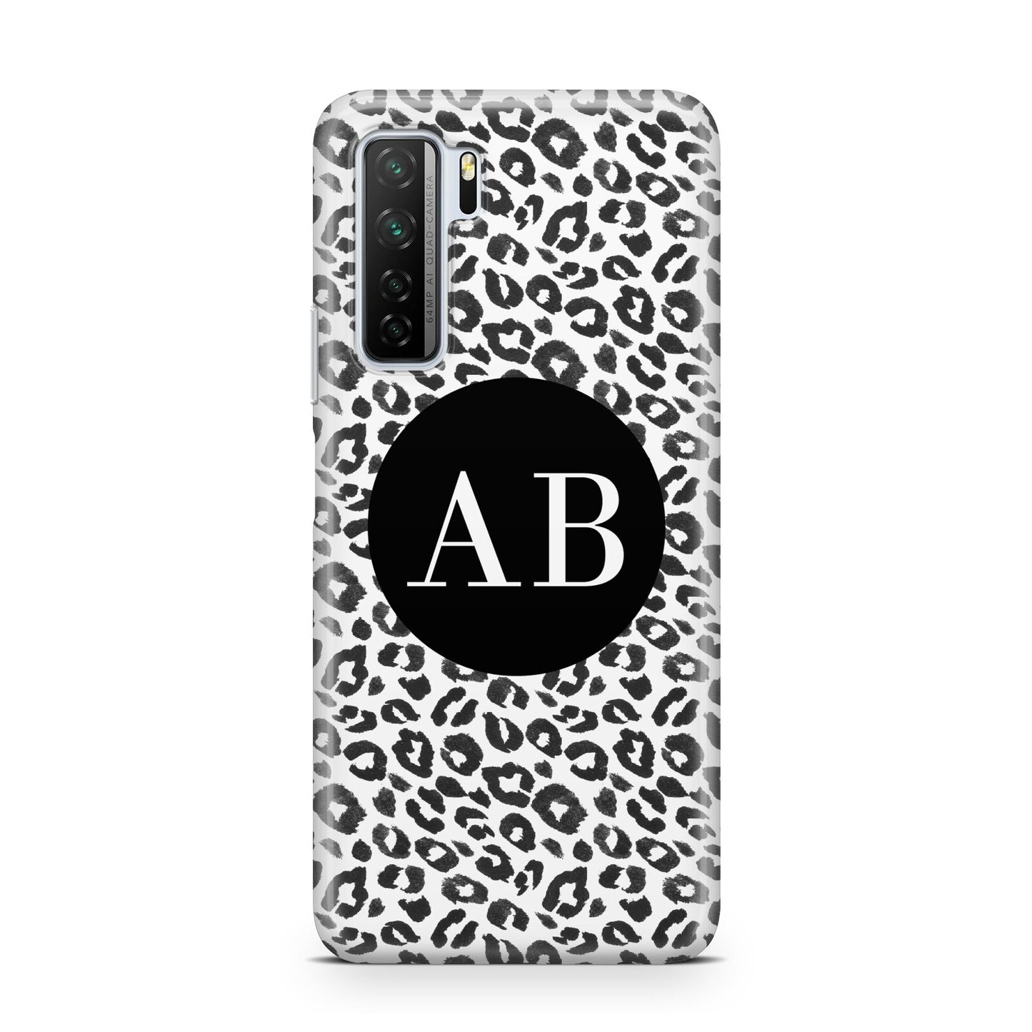 Leopard Print Black and White Huawei P40 Lite 5G Phone Case