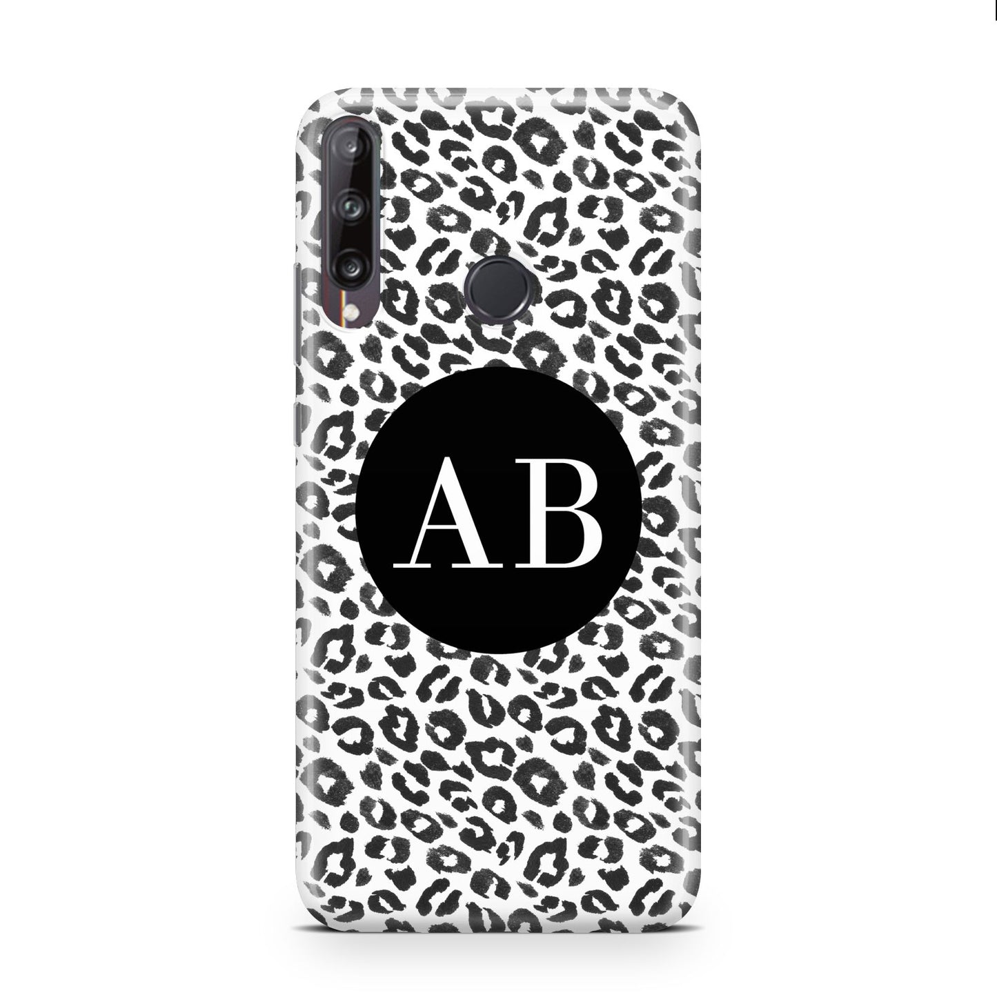 Leopard Print Black and White Huawei P40 Lite E Phone Case