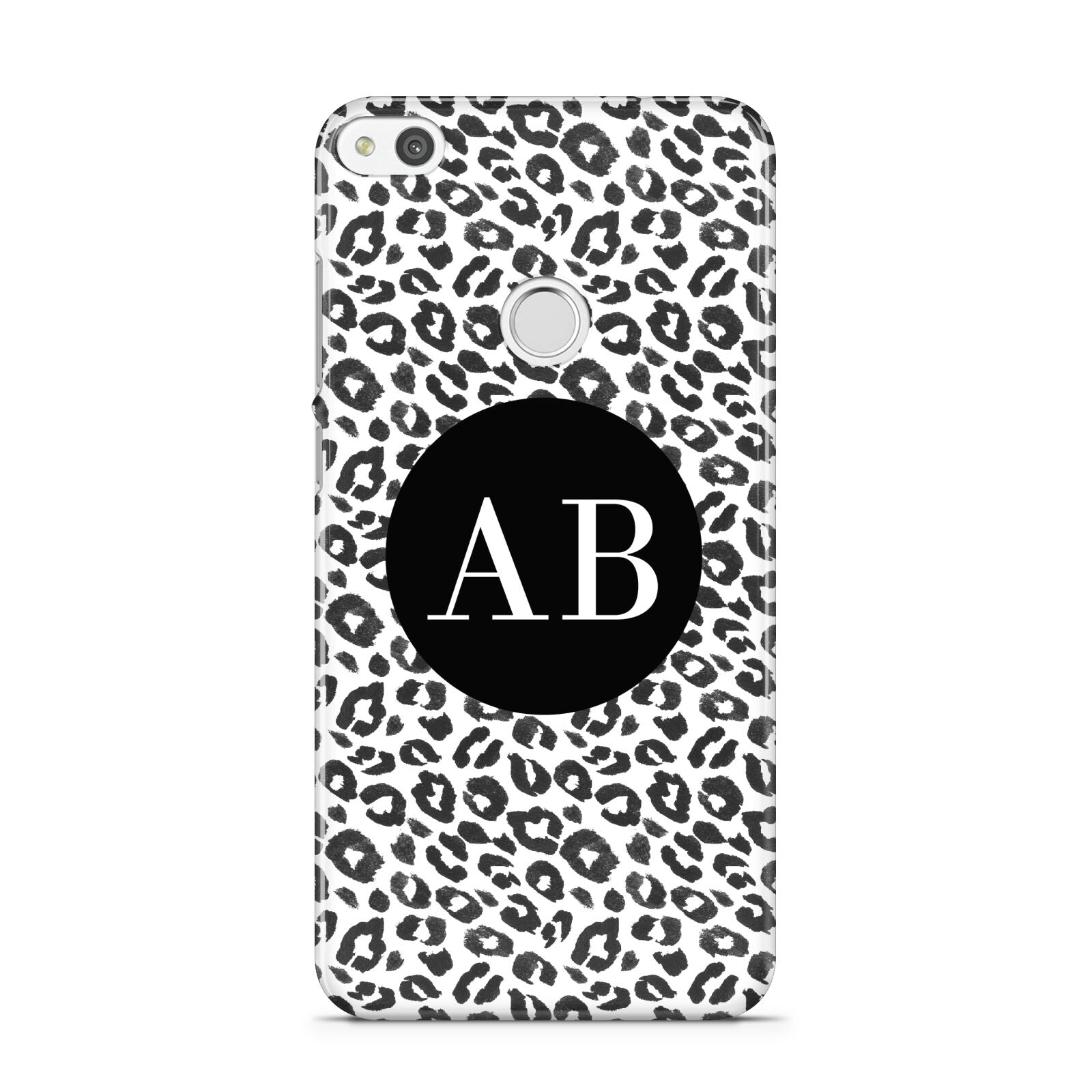 Leopard Print Black and White Huawei P8 Lite Case