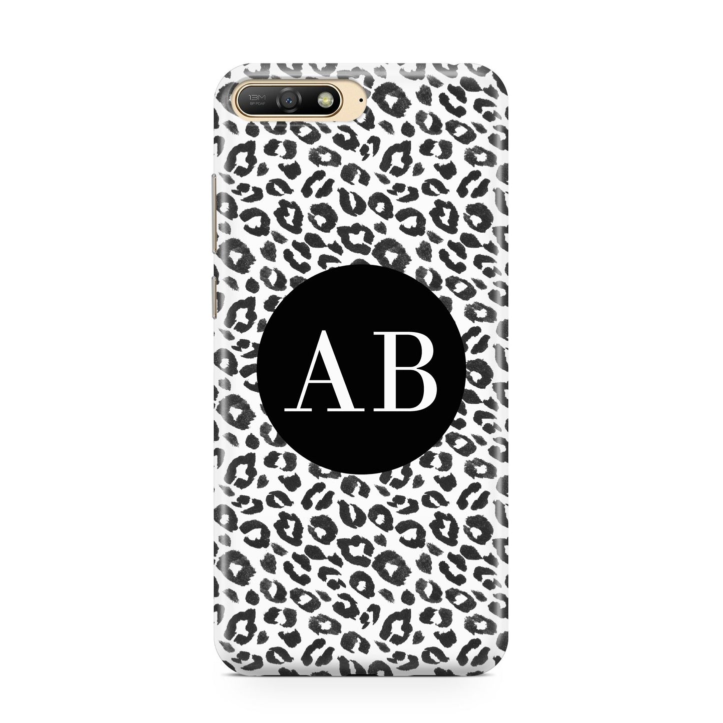 Leopard Print Black and White Huawei Y6 2018