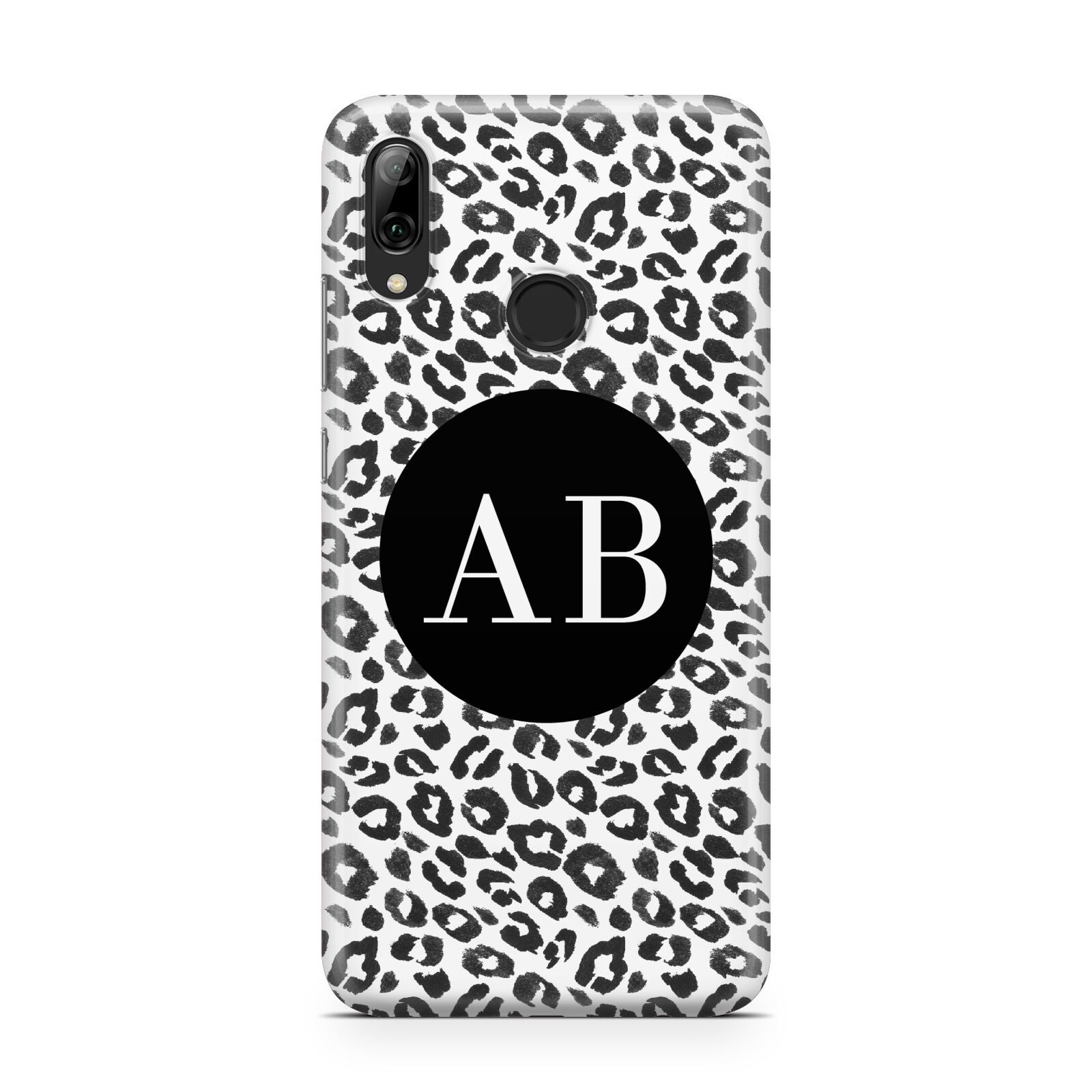 Leopard Print Black and White Huawei Y7 2019
