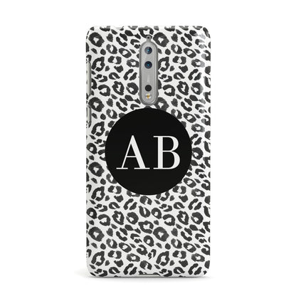 Leopard Print Black and White Nokia Case