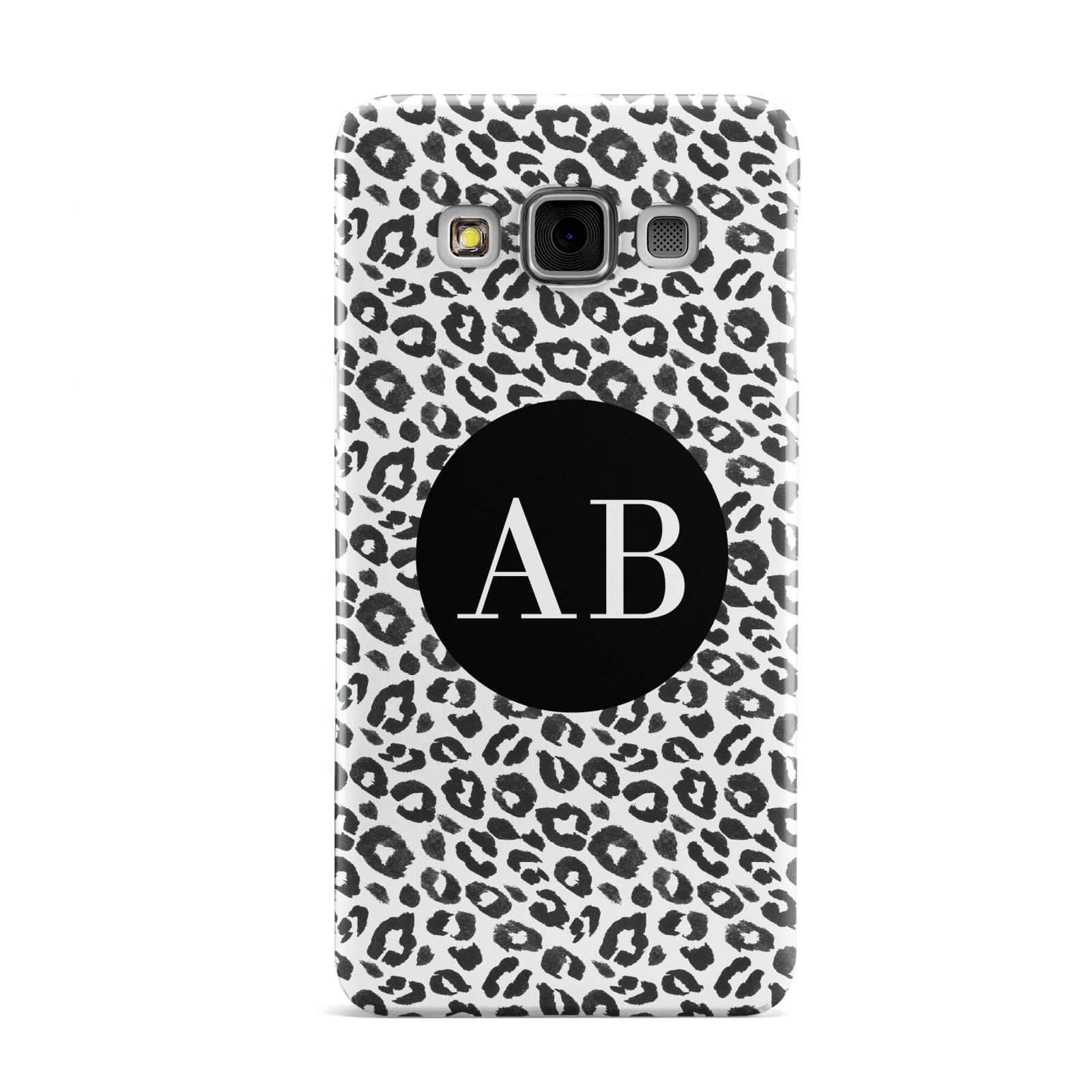Leopard Print Black and White Samsung Galaxy A3 Case