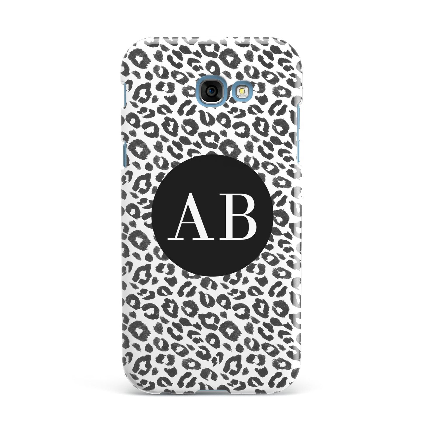 Leopard Print Black and White Samsung Galaxy A7 2017 Case