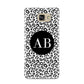 Leopard Print Black and White Samsung Galaxy A9 2016 Case on gold phone
