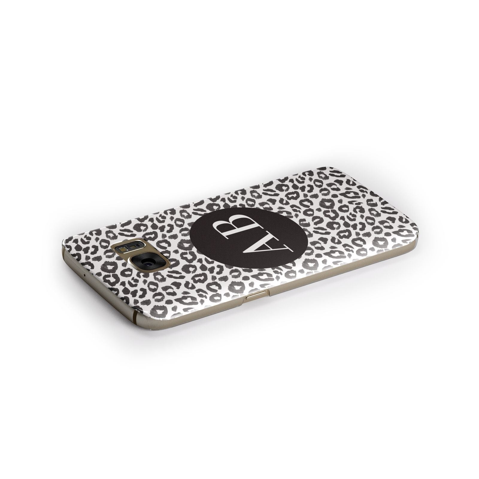 Leopard Print Black and White Samsung Galaxy Case Side Close Up
