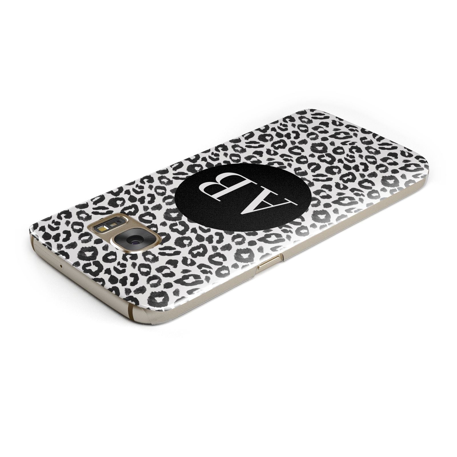 Leopard Print Black and White Samsung Galaxy Case Top Cutout