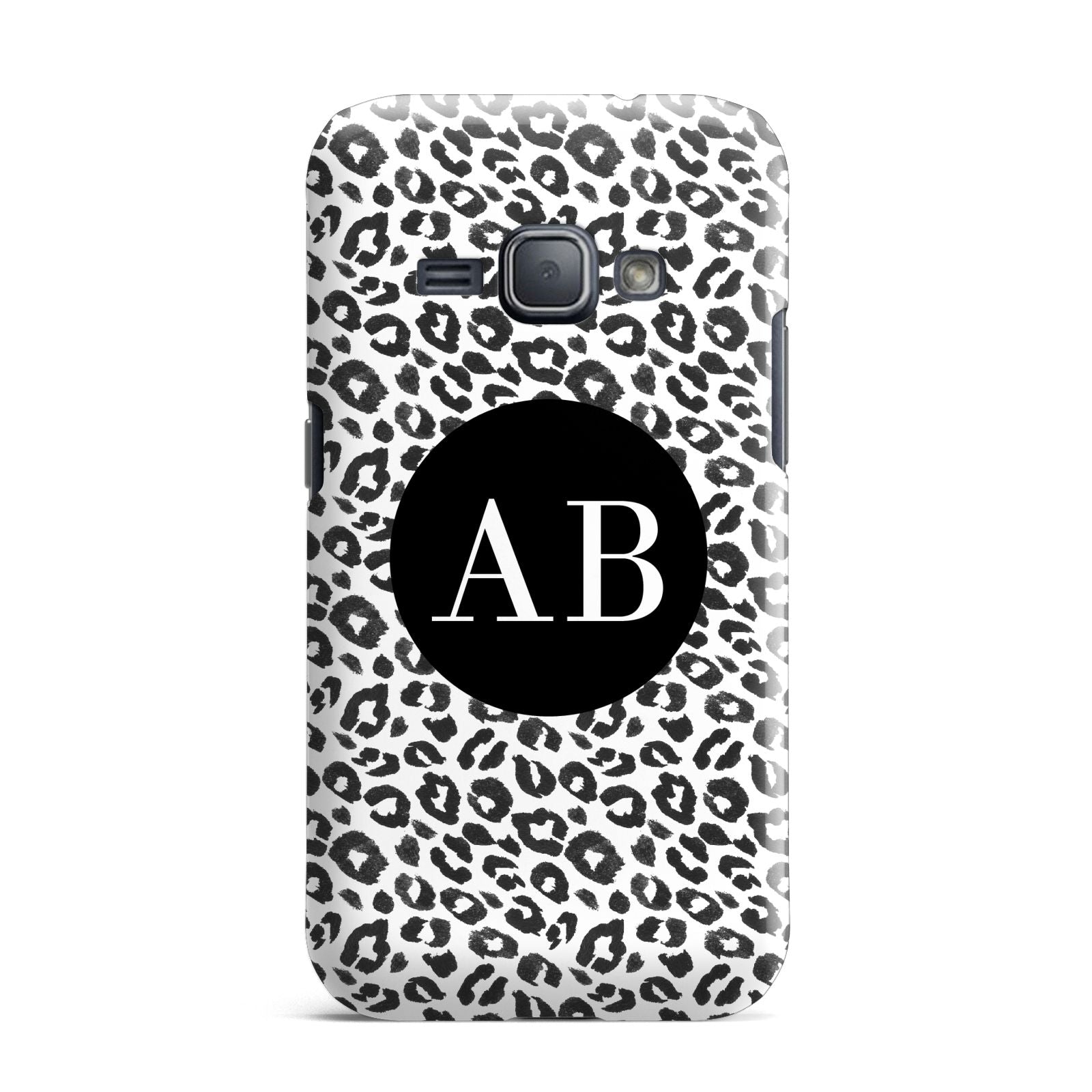 Leopard Print Black and White Samsung Galaxy J1 2016 Case