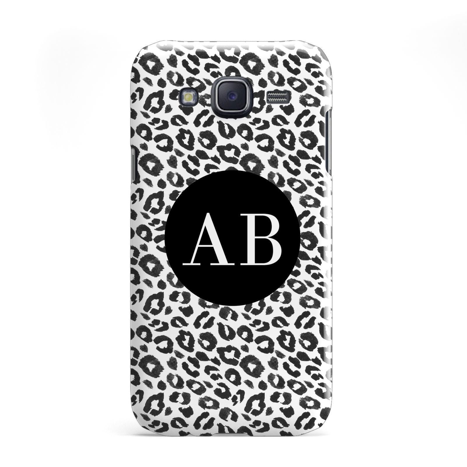 Leopard Print Black and White Samsung Galaxy J5 Case
