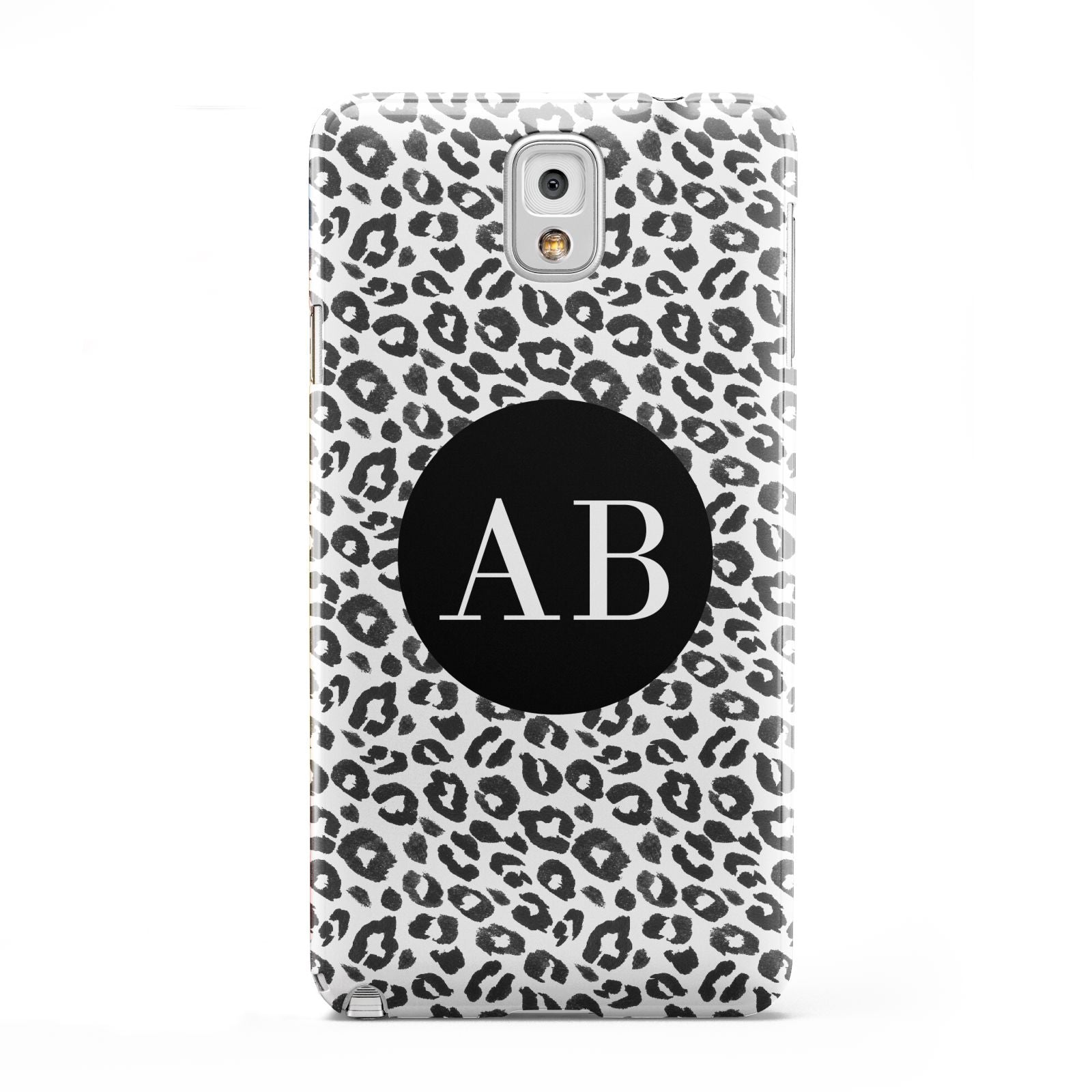 Leopard Print Black and White Samsung Galaxy Note 3 Case