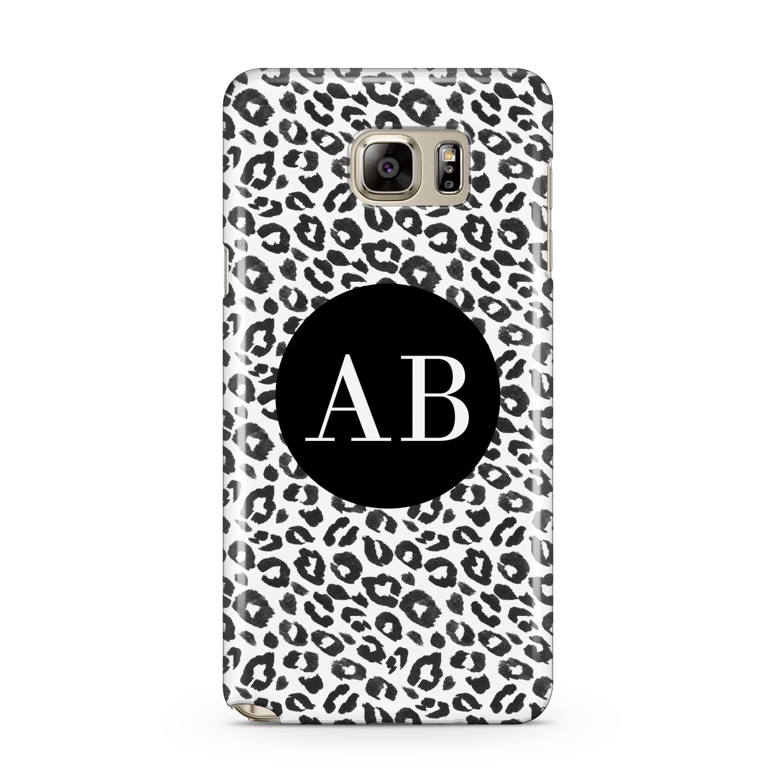 Leopard Print Black and White Samsung Galaxy Note 5 Case
