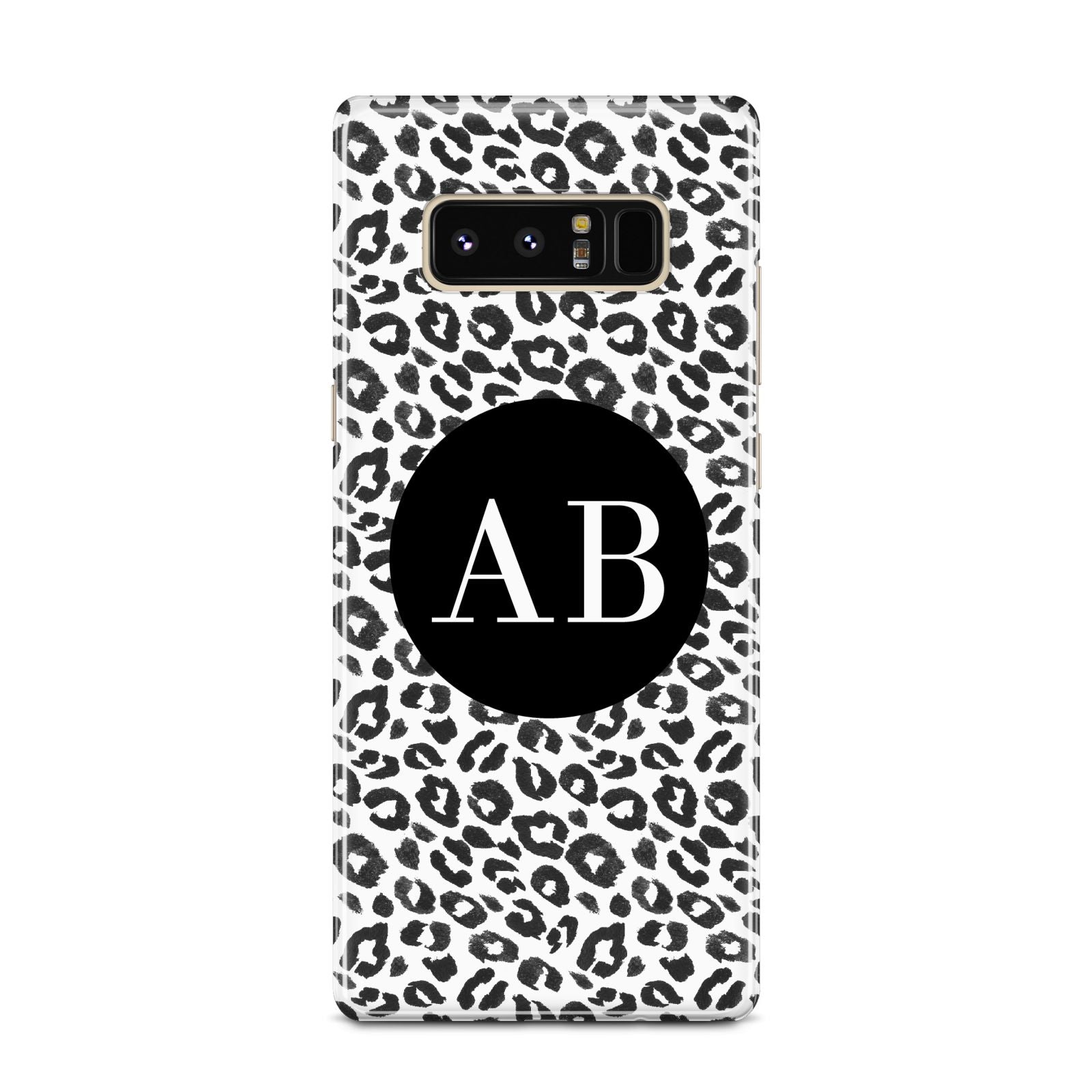 Leopard Print Black and White Samsung Galaxy Note 8 Case