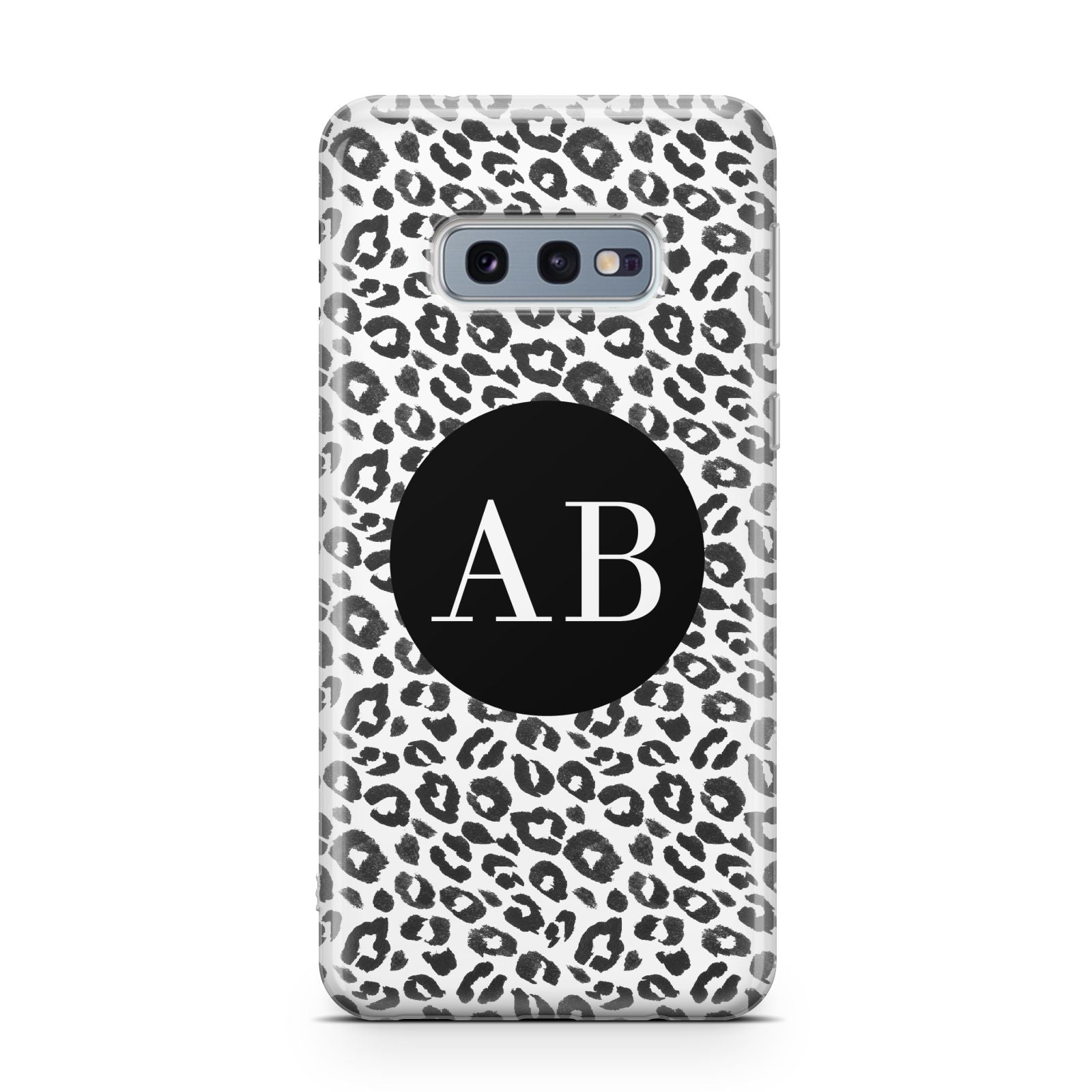 Leopard Print Black and White Samsung Galaxy S10E Case