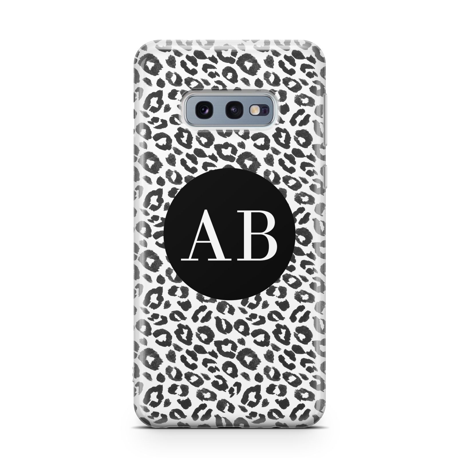 Leopard Print Black and White Samsung Galaxy S10E Case