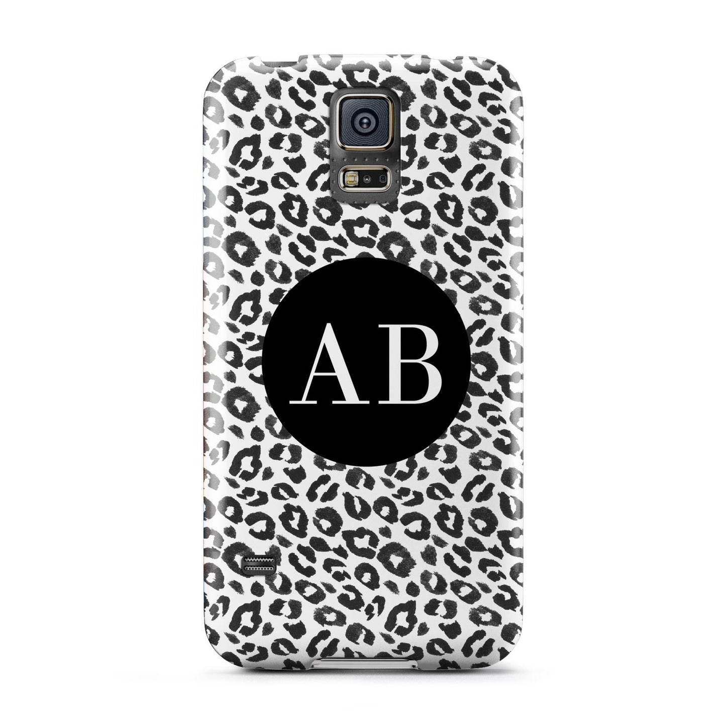 Leopard Print Black and White Samsung Galaxy S5 Case