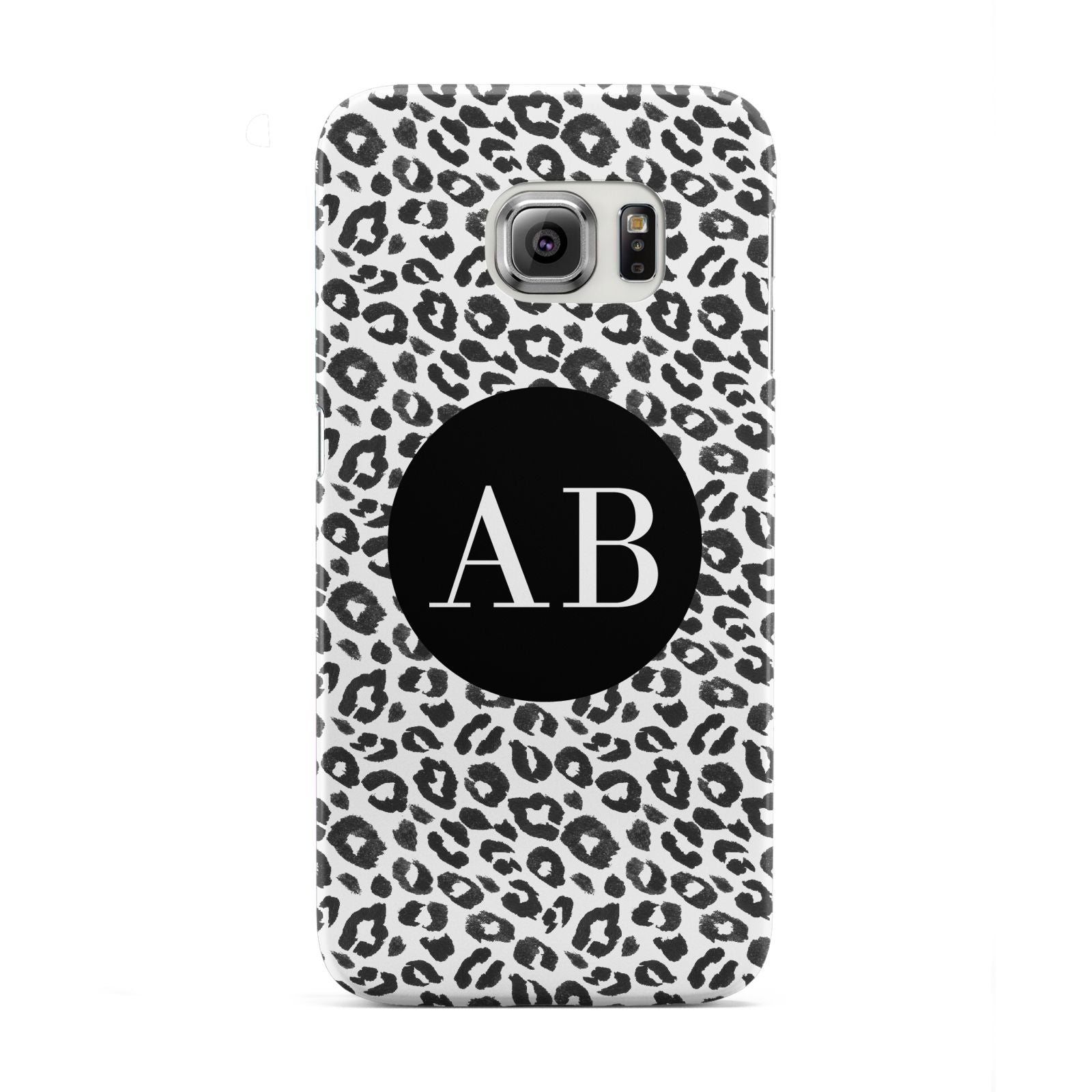 Leopard Print Black and White Samsung Galaxy S6 Edge Case