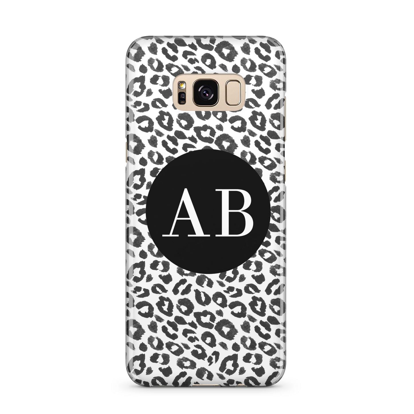 Leopard Print Black and White Samsung Galaxy S8 Plus Case