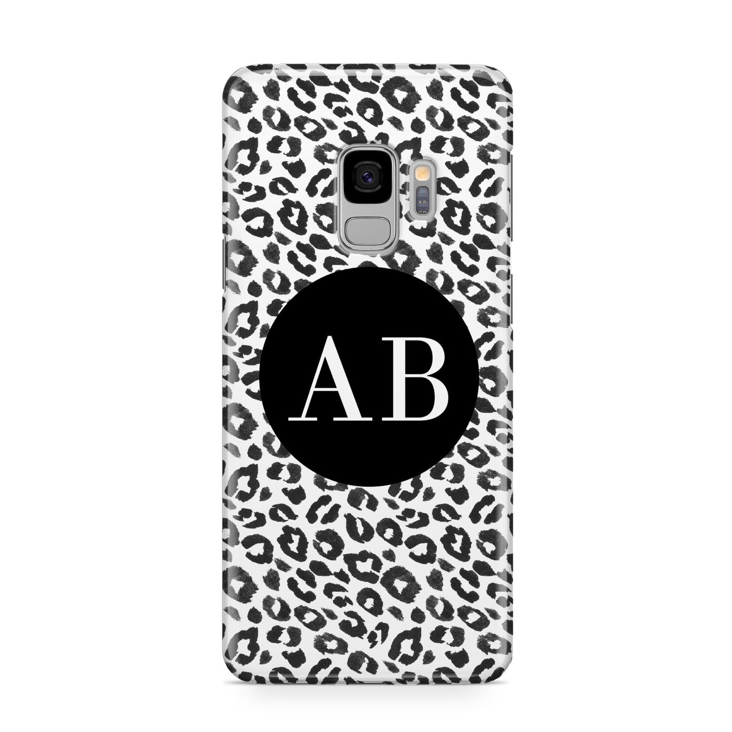 Leopard Print Black and White Samsung Galaxy S9 Case