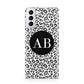 Leopard Print Black and White Samsung S21 Plus Phone Case