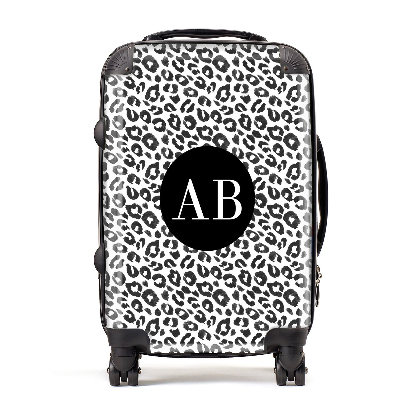 Leopard Print Black and White Suitcase