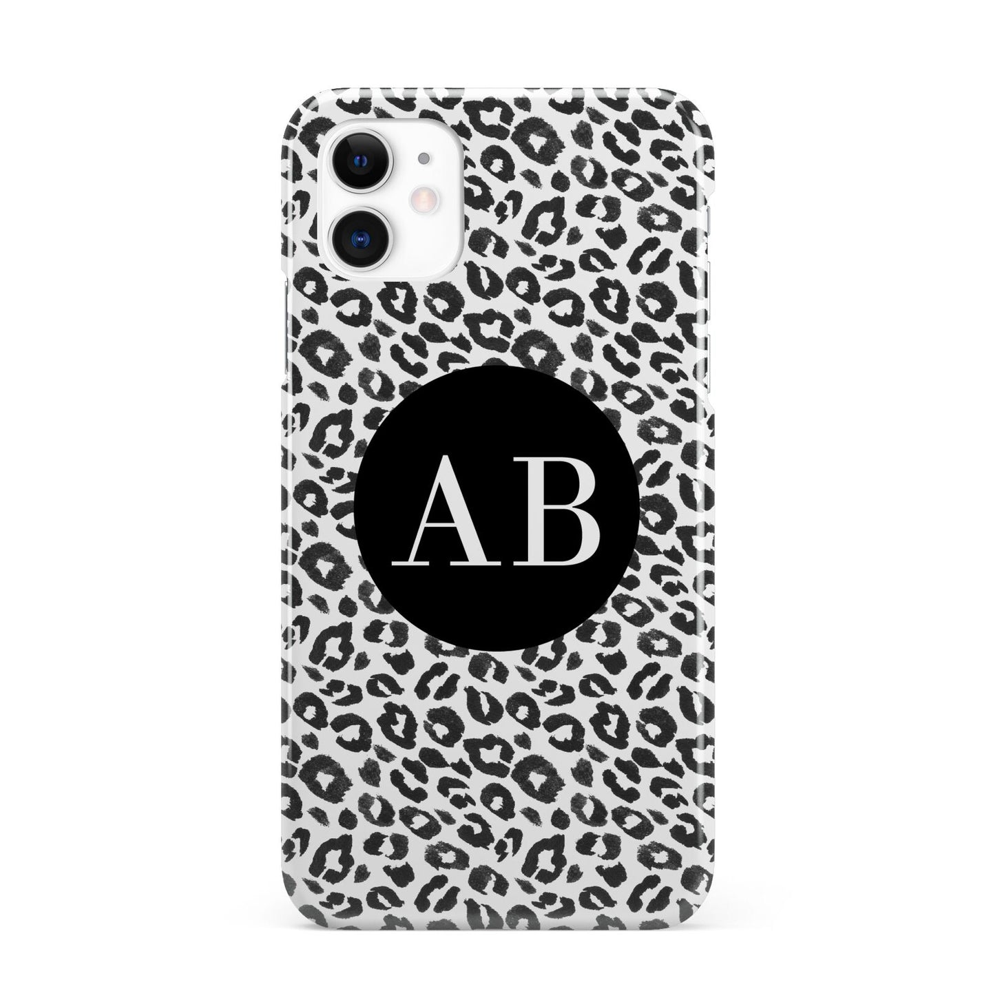 Leopard Print Black and White iPhone 11 3D Snap Case