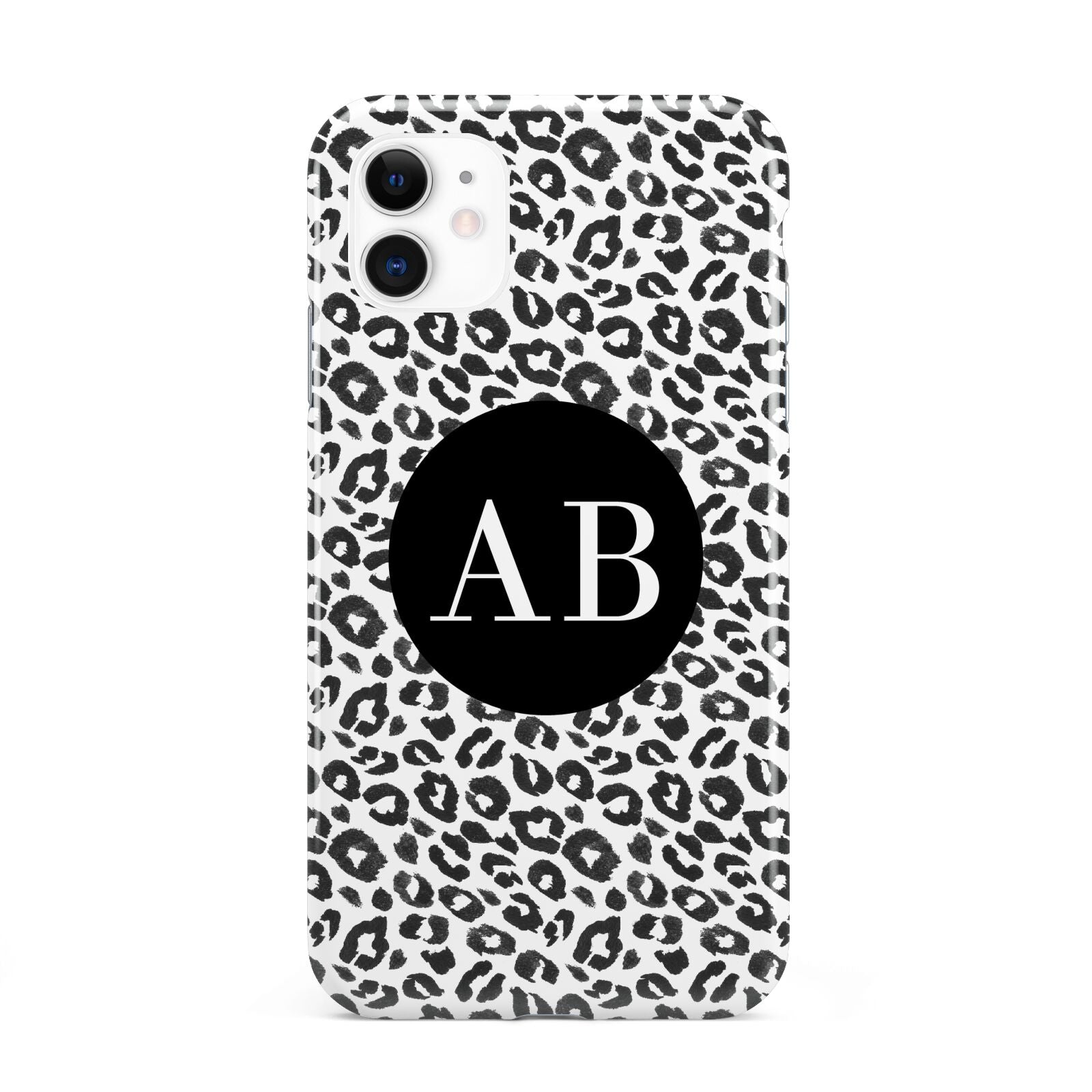 Leopard Print Black and White iPhone 11 3D Tough Case
