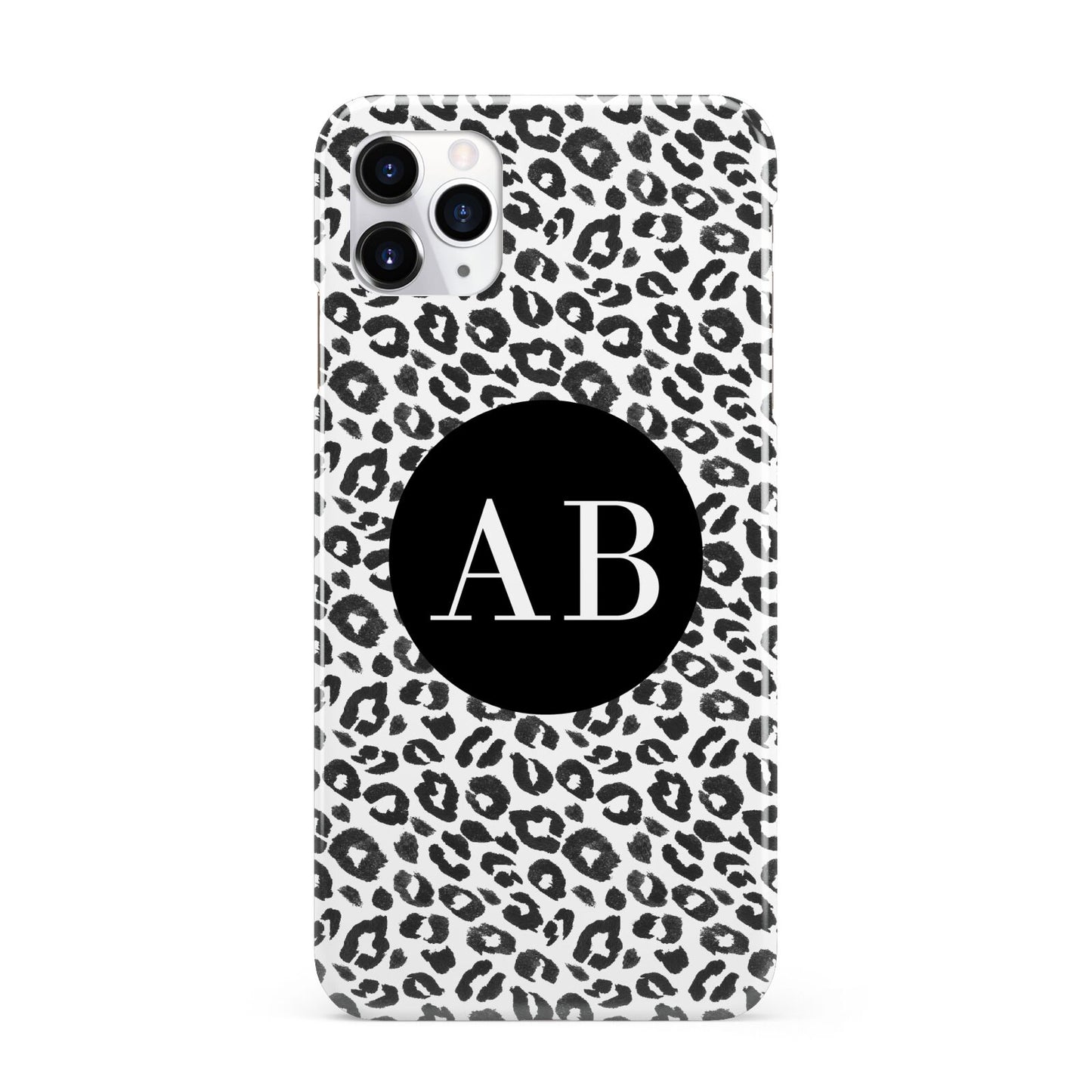 Leopard Print Black and White iPhone 11 Pro Max 3D Snap Case