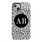 Leopard Print Black and White iPhone 13 Full Wrap 3D Tough Case
