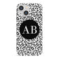 Leopard Print Black and White iPhone 13 Mini Full Wrap 3D Snap Case
