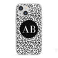 Leopard Print Black and White iPhone 13 Mini TPU Impact Case with White Edges