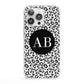 Leopard Print Black and White iPhone 13 Pro Clear Bumper Case