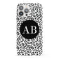 Leopard Print Black and White iPhone 13 Pro Max Full Wrap 3D Snap Case
