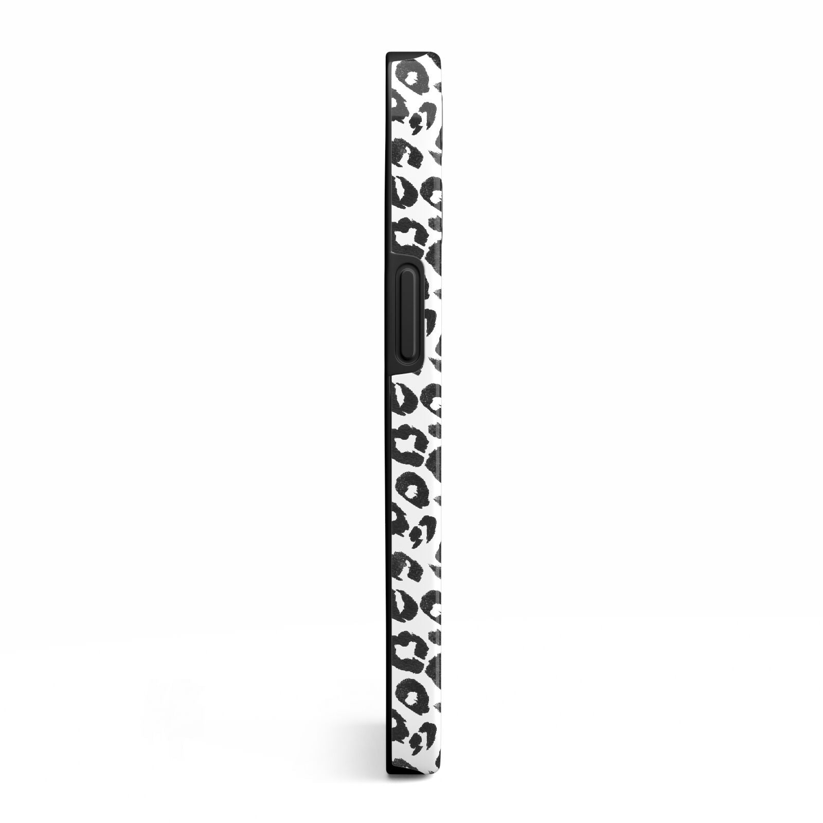 Leopard Print Black and White iPhone 13 Pro Side Image 3D Tough Case