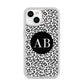 Leopard Print Black and White iPhone 14 Clear Tough Case Starlight