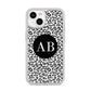 Leopard Print Black and White iPhone 14 Glitter Tough Case Starlight