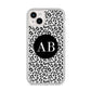 Leopard Print Black and White iPhone 14 Plus Clear Tough Case Starlight