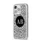 Leopard Print Black and White iPhone 14 Pro Max Glitter Tough Case Silver Angled Image