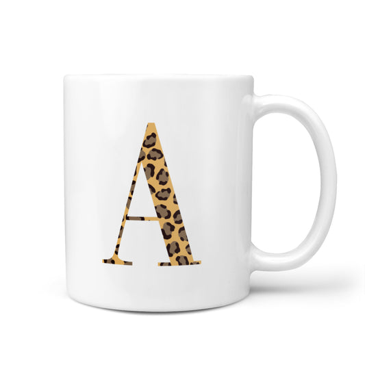 Leopard Print Initial with Name 10oz Mug