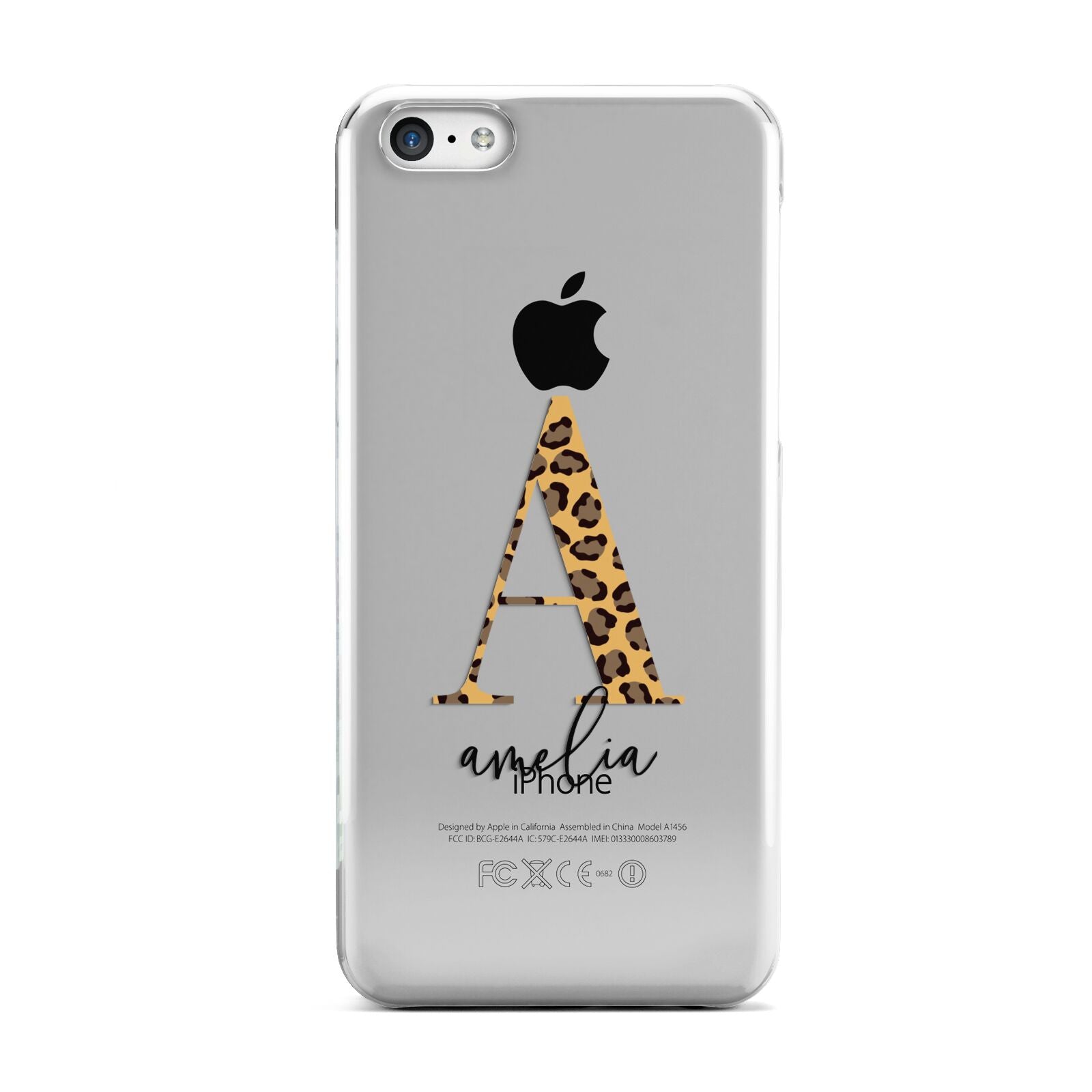 Leopard Print Initial with Name Apple iPhone 5c Case