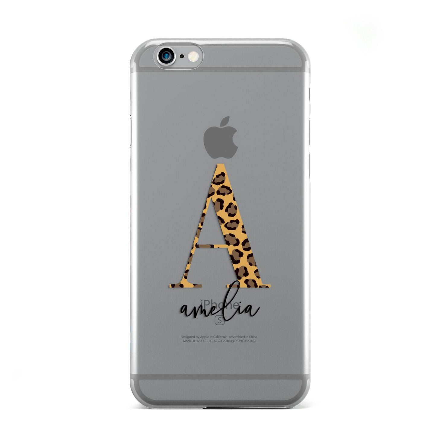 Leopard Print Initial with Name Apple iPhone 6 Case