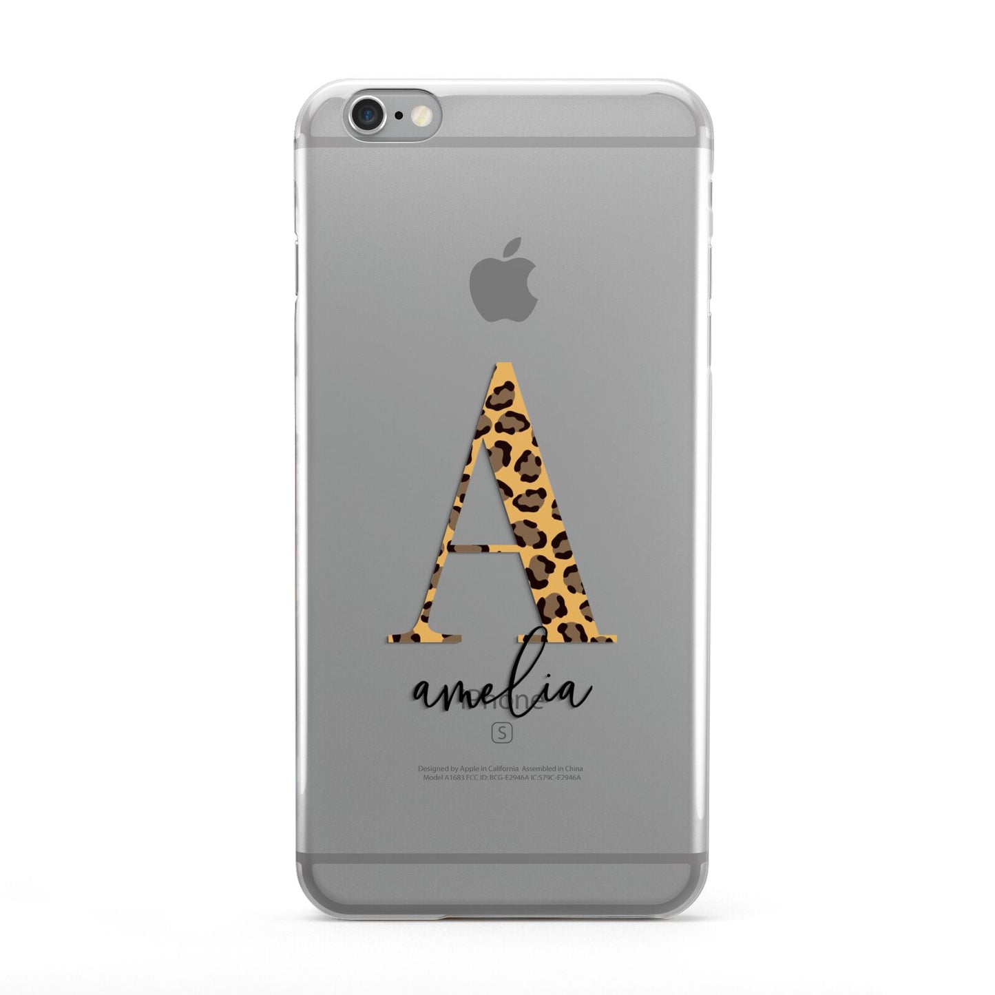 Leopard Print Initial with Name Apple iPhone 6 Plus Case