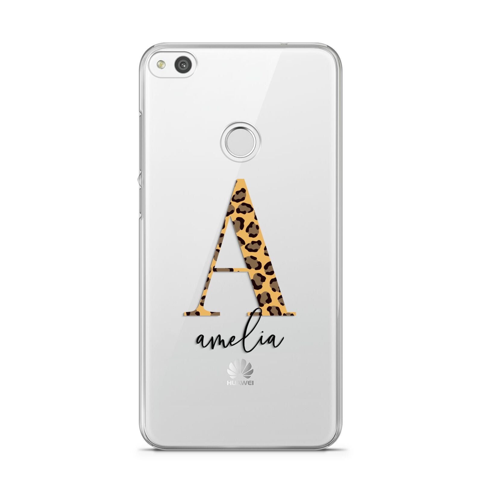 Leopard Print Initial with Name Huawei P8 Lite Case