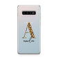 Leopard Print Initial with Name Samsung Galaxy S10 Plus Case