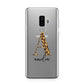 Leopard Print Initial with Name Samsung Galaxy S9 Plus Case on Silver phone